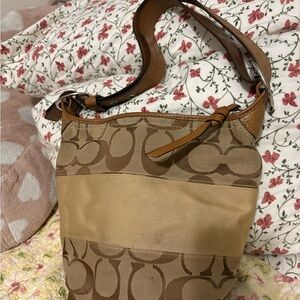 Coach 2008 Y2K Duffel Brown and Tan Shoulder Bag